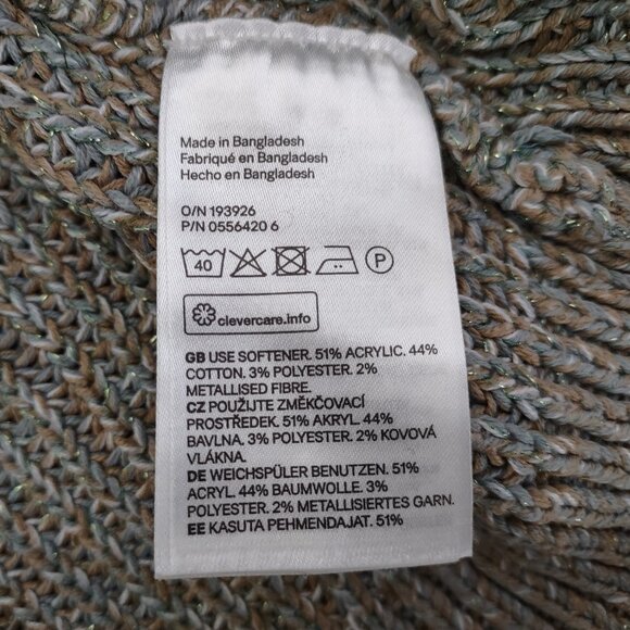 H&M sage green mock neck sweater with metallic thread - S - Picture 8 of 8
